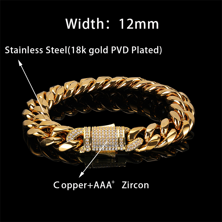 Bracciale Cubano In Acciaio Inossidabile | Uomo E Donna, Lunghezza 21 Cm, Larghezza 10 Mm, Finitura Argento Anticato - 3