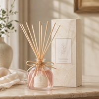 Diffuseur à roseaux de luxe OEM 100 ml, ensemble complet, huile parfumée liquide, diffusion longue durée, logo personnalisé, coffret cadeau pour la maison
