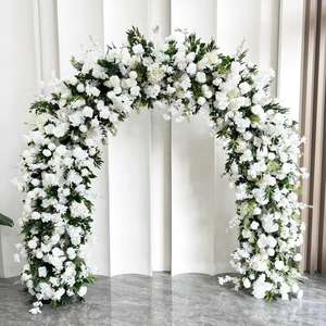 Kit de Flores para Arco de Boda Blanco, Diseño Cuadrado de Metal, para Decoración de Entrada de Pasillo y Fondo de Iglesia, Decoración para Eventos - Product Image 1