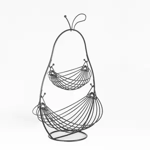 LW Factory 2 Tier Creative Design Fruit Basket fruit basket 3 tier metal wire for Living Room