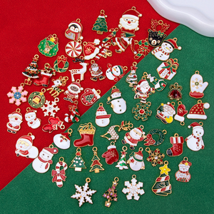 Jimat natal Enamel emas untuk membuat perhiasan DIY Kerajinan Gelang kalung pohon Natal liontin rusa besar Aksesori hadiah Natal - Product Image 3