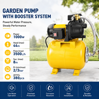 Pompe à eau auto-amorçante à haut débit 1000W 3500L/h, hauteur de refoulement 44m, aspiration 8m pour l'augmentation de pression de l'eau domestique et l'utilisation en jardin