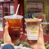 Gobelet en plastique personnalisé imprimé pour café, qualité alimentaire, jetable, avec couvercles, sur mesure pour boissons fraîches