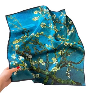 Style rétro haute qualité 100% <span class=keywords><strong>soie</strong></span> de mûrier 53cm petite écharpe peinture à l'huile foulards femmes <span class=keywords><strong>foulard</strong></span> <span class=keywords><strong>en</strong></span> <span class=keywords><strong>soie</strong></span> - Product Image 5