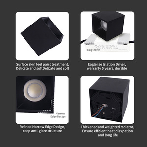 Focos Cuadrados Negros Minimalistas de 15W 20W 30W 40W 50W con Certificación CE, Duraderos y Sin Parpadeo, Downlights LED de Superficie - Product Image 3