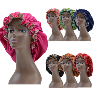 <span class=keywords><strong>Bonnet</strong></span> en satin double couche pour femme, prêt à être expédié de l'usine, pour dormir, bonnets réversibles, <span class=keywords><strong>bonnet</strong></span> soyeux, <span class=keywords><strong>bonnet</strong></span> pour cheveux, couleur unie - Product Image 1