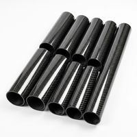 Tubo de Fibra de Carbono Personalizado de Tejido Plano 3k, Resistente, para Mástiles de Fibra de Carbono y Golf