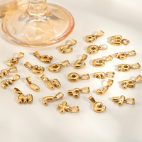 Pendentif lettre alphabet miniature Manna en acier inoxydable avec zircon, breloque initiale pour bijoux quotidiens