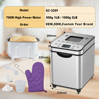 Machine à pain électrique intelligente Shinechef 2026, grande capacité 1150g, en acier inoxydable, distributeur de fruits, 25 menus, multifonctionnelle