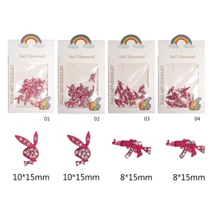 Rosa 3D cristallo pistola coniglio Punk Manicure Nail Art gioielli in lega di metallo <span class=keywords><strong>playboy</strong></span> coniglietto portaunghie adesivo decorazione adesivo - Product Image 2
