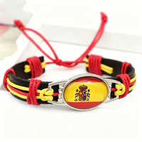Bracelet tressé personnalisé avec drapeau de Porto Rico, bracelet réglable en corde pour activité scolaire, accessoire de décoration pour la Journée nationale