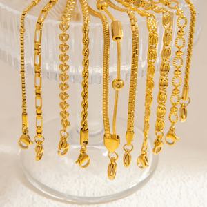 Stainless Steel DIY Bracelet Chain 18K Gold Women's <b>Charm</b> Bracelet Trendy Niche Accessory for Anniversary - Product Image 1