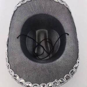 Sombrero Vaquero Personalizado con Pedrería Plateada Brillante, Estilo Occidental, para Viajes, Uso Casual y Fiestas - Product Image 4