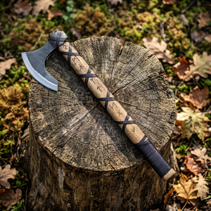 Hacha de Batalla Vikinga de Acero al Carbono Forjada a Mano al por Mayor, Hacha Medieval Personalizada con Barba, para Supervivencia Industrial, al Aire Libre y Camping - Product Image 2