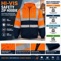 Vêtements de travail haute visibilité réfléchissants pour temps froid, logo personnalisé, sécurité, chemin de fer, mines, industrie électrique, sweat-shirt de travail haute visibilité