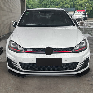 Lèvre de spoiler avant Amp-Z pour Volkswagen Golf 7 Mk7 GTI R R-Line 2013-16, texture fibre de carbone, finition mate, style tuning - Product Image 1