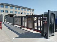 Automatische elektrische schuifpoort van aluminiumlegering met modern design voor industrieel, hotel-, appartementen- en villagebruik