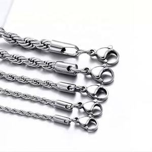 Großhandel Anpassung Hot Sale Männer Halskette Twisted Rope <span class=keywords><strong>Chain</strong></span> 18 Karat vergoldet Silber kette Farbe Charm Halskette - Product Image 5