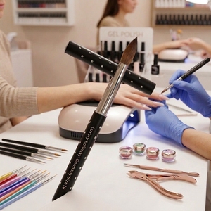 Pinceles Profesionales de Alta Calidad para Arte de Uñas, 100% Pelo Kolinsky, Mango Metálico para Polvo Acrílico, Herramienta para Belleza de Uñas Acrílicas - Product Image 1