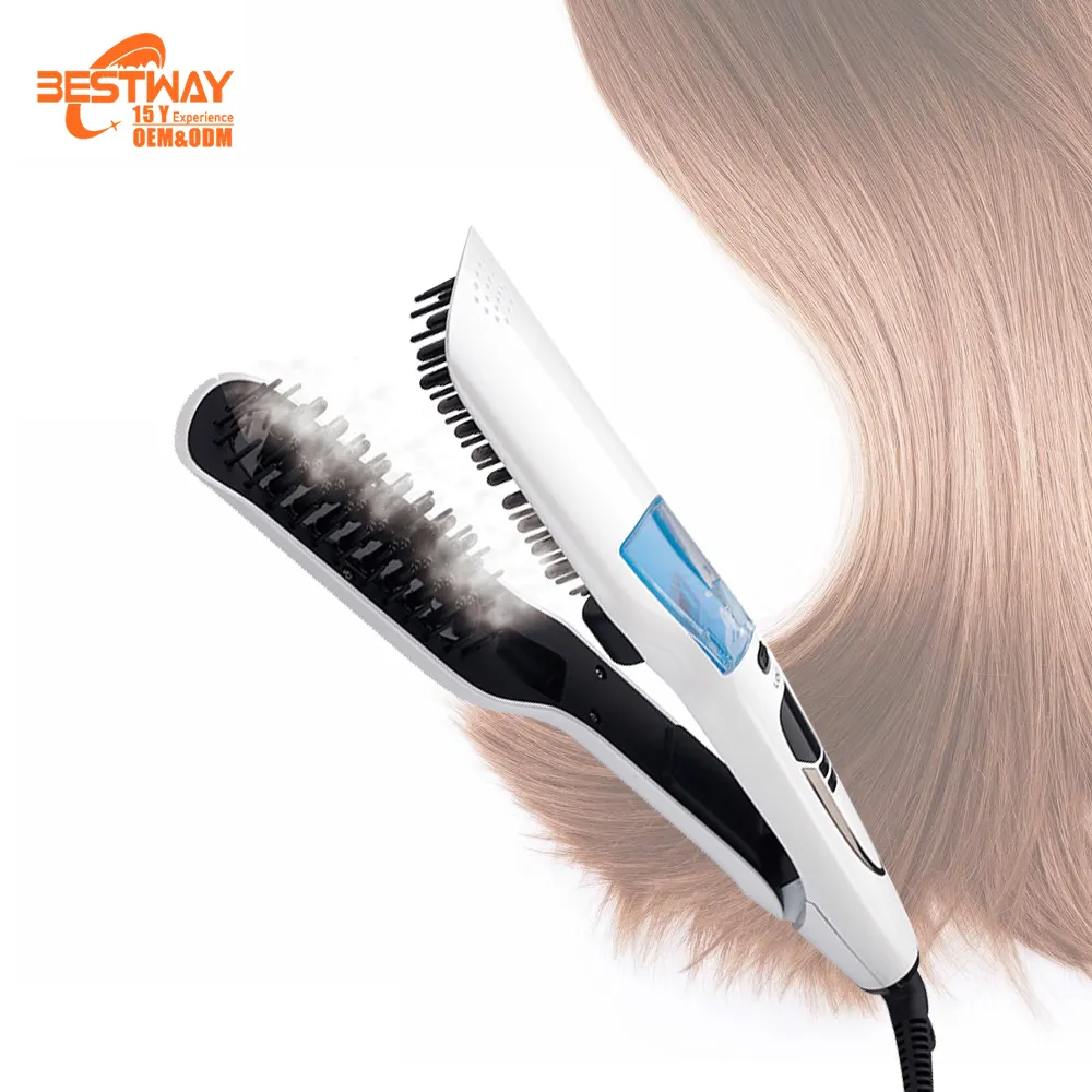 Plancha eléctrica de cabello profesional para el hogar, herramienta eléctrica de secado rápido de proteínas, color negro