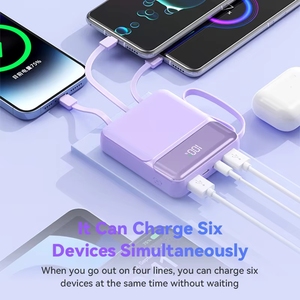 Nuevo Cargador Portátil de Carga Rápida con Cables Integrados, Mini <span class=keywords><strong>Powerbank</strong></span> de 22.5W, Cargador Rápido de 10000mAh con Pantalla LED <span class=keywords><strong>USB</strong></span> Tipo-<span class=keywords><strong>C</strong></span> para Teléfonos - Product Image 5