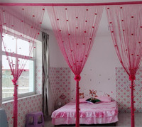 Plafond suspendu 1x2m porte chaîne rideau glands avec Rose fleur fenêtre chambre diviseur rideau mariage fond décoration