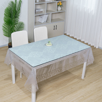 Nappe en vinyle gaufré transparent RNPT, imperméable, en PVC, protection pour table à manger, couverture décorative pour meubles de maison