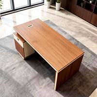 Bureau de direction moderne et minimaliste avec chaise, table individuelle et tiroirs de rangement intégrés