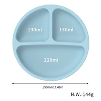 Nourriture sans Bpa aspiration divisée assiette en Silicone pour bébé enfants plats enfants bol d'alimentation cuillère ensemble