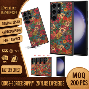 Funda de Teléfono Denior OEM/ODM con Textura Floral de Corcho, Resistente a Impactos, Carga Inalámbrica y Personalizable, <span class=keywords><strong>para</strong></span> la Serie S26/S25/S24/S23/S22 - Product Image 1