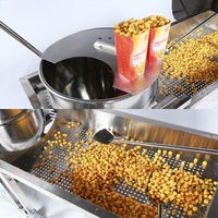 Machine à Popcorn Commerciale au Gaz en Acier Inoxydable 304, Appareil Industriel à Maïs Soufflé 1400W 220V, Nouvel Équipement Alimentaire pour Snacks, Boulangerie et Fruits