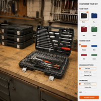 Ensemble de 216 pièces de clés à douilles, boîte à outils, ensemble de clés à cliquet pour réparation automobile, outils de quincaillerie