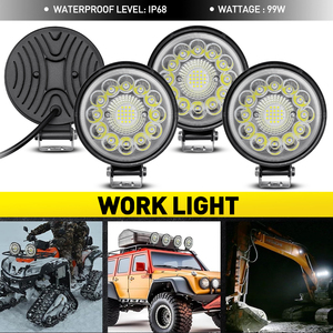 ไฟทำงาน LED ทรงกลม 4 ชิ้น ขนาด 4 นิ้ว สีขาว แสงแบบ Flood Spot Beam Combo 12-24V ใช้ได้กับรถออฟโรดทั่วไป ขนาด 5 นิ้ว สำหรับรถบรรทุก ATV UTV - Product Image 1