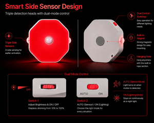 Lámpara Recargable con Sensor de Movimiento Infrarrojo, Encendido/Apagado Automático al Anochecer/Amanecer, para Pasillos y Escaleras - Product Image 5