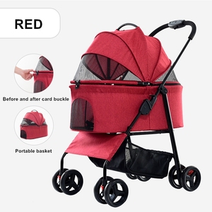 Carrito de Paseo y Transportador para Mascotas de Lujo, Personalizado, con 4 Ruedas, Grande, Transpirable, Automático y Fácil de Plegar, para <span class=keywords><strong>Perros</strong></span> y Gatos - Product Image 1
