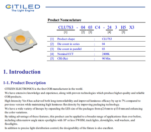 หลอดไฟ LED COB 10.5W 2400K CRI90 620lm สีขาวนวลสำหรับสปอตไลท์ - Product Image 2