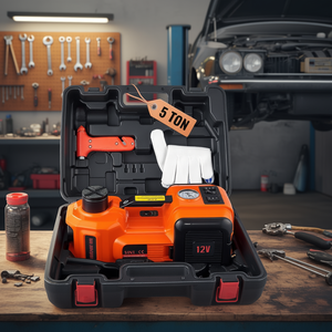 Cric électrique pour voiture 5 tonnes hydraulique 12V portable avec lumière LED pour réparation de SUV et camions - Product Image 2