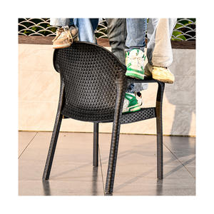 Usine nouveau modèle plastique primaire comme matière première chaises pleine chaise en rotin PVC avec accoudoir pour événements salle à manger restaurant - Product Image 1