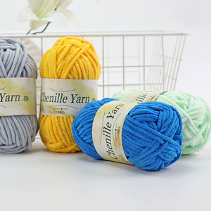 Sợi Crochet 50G Mỗi Cuộn 100% Polyester Nhung Bé 3Mm Mỏng Mini Chenille Chăn Sợi Tay Dệt Móc Mỏng Chenille Sợi - Product Image 5