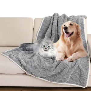 Wasserdichte Katzendecke waschbare Welpendecke weiche Plüsch-Reversible-Schutz für Bett Couch Auto Sofa Hundedecken