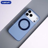 Étui de téléphone magnétique en PC mat VAWI B398 avec 360 °   Support rotatif pour coque de téléphone antichoc pour iPhone 14 15 16 17 Pro Max