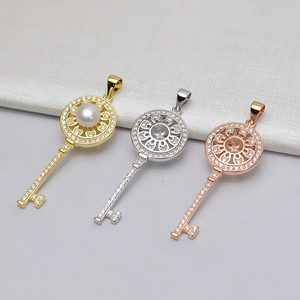 Colgante de Plata S925, Moderno, con 6-8 Perlas, Accesorios de Joyería DIY para Mujer, Bandeja Vacía y Semi-Terminada 620 - Product Image 1