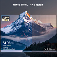 Projecteur LED portable interactif A3, 300 lumens ANSI, 1080P natif, max 4K, zoom optique 50-100%, WiFi6, BT5.4, projecteur domestique