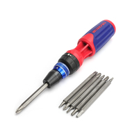 WORKPRO Clé à cliquet à verrouillage automatique à chargement rapide 12 en 1, 6 pièces, 1/4 po. Jeu de tournevis à embouts doubles en acier S2 à tige hexagonale