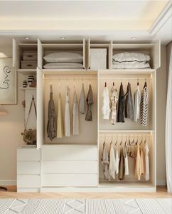 Armario de Almacenamiento para Dormitorio de Diseño Moderno en Madera Blanca, Armario Modular de Alta Gama - Product Image 5