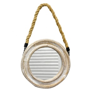 Espejos Redondos Pequeños Decorativos de Madera Rústica Vintage Colgantes de <span class=keywords><strong>Cuerda</strong></span> Luckywind - Product Image 3