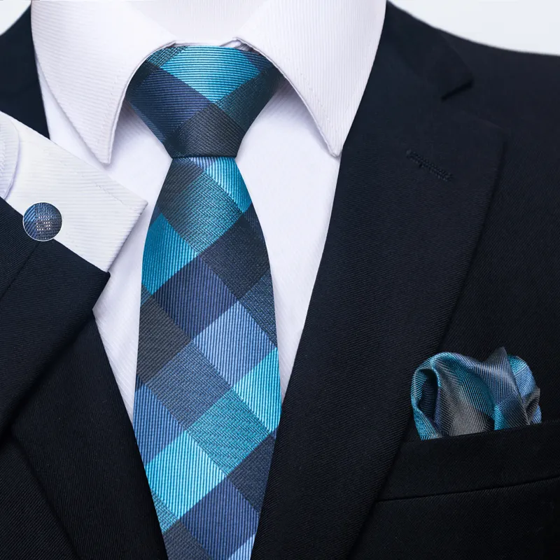 Cravatte da uomo Paisley cravatta tasca quadrata e gemelli Set per affari di nozze