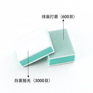 迷你可定制美甲绿色白色双面海绵指甲抛光缓冲块 - Product Image 3