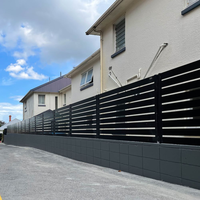 Panneaux de clôture horizontaux en aluminium pour extérieur avec finition noire thermolaquée résistante à la corrosion