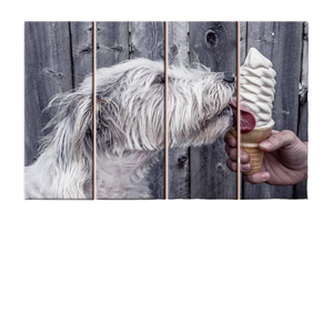 4แผงอาร์ตเดคโคผ้าใบแคนวาสรูปสุนัขไอศครีมสุนัขน่ารักแขวนผนังศิลปะ-ของขวัญคนรักสุนัขที่น่ารัก - Product Image 1